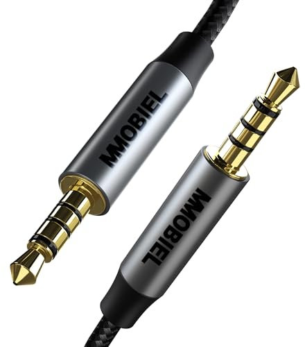 MMOBIEL 3.5mm Audio Stecker zu Stecker Aux Kabel - 4-Pol TRRS Buchsen - Aux zu Aux Kabel - Verlängerungskabel - Audio und Mikrofon Funktion - Kompatibel mit Headset, Kopfhörer, Telefon usw. - 1M