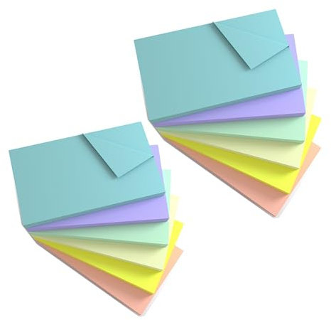 KIFZM“ 12 Blöcke, 7,6 x 12,7 cm, Große Haftnotizen, 76 x 127 mm, 6 Harmonische Pastellfarben, Sortiert, Selbstklebende Postblöcke, 80 Blatt pro Block für Erinnerungen, Checkliste oder Aufgabenliste