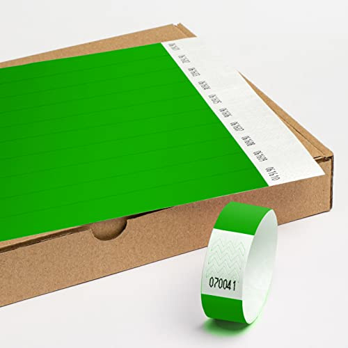 Einlassbänder aus Tyvek ohne Aufdruck 1000 Stück - 19x255 mm Dunkelgrün | Events & Party Eintrittsbänder - starke Klebstoffbindung -Selbstklebend und Wasserdicht Festival Armbänder - Club Bänder
