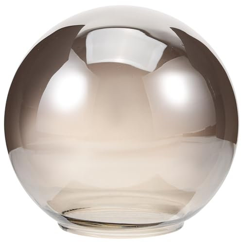 PRETYZOOM Globe Glass Lamp Shade Grey Fluffy Light Shade Replacement for Chandelier Pendant