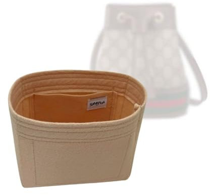 SAMORGA (6–58 / GG-Ophidia-Mini-Beuteltasche, Organizer für Ophidia, Mini-Eimertasche, Organizer, Innentasche, 1,2 mm, Leder, Beige)