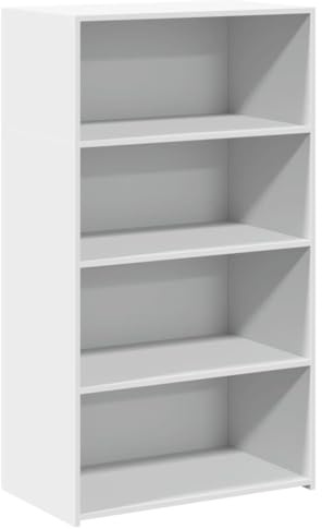 vidaXL Highboard White 70x41x124 cm - Engineered Wood Modern Cupboard - Ample Storage for Living Room, Office, or Bedroom