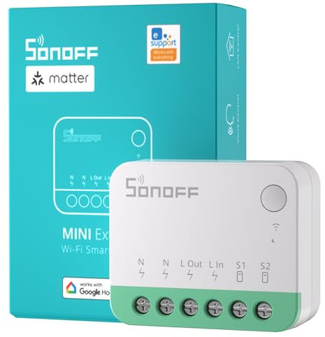 SONOFF Matter Interruttore intelligente, mini modulo Wifi fai-da-te, supporto Alexa, Google Home, 1 PACK, nessun cavo richiesto