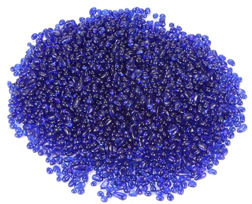M METERXITY Perline Vetro Rotondo Alto Lustro, Gemme Vetro, Ciottoli Vetro, Biglie Vetro per Vasi/Fuochi/Crafts/Acquari/Decorazioni Giardino 5-7mm, 900g/1.98-Libbra [Blu Scuro]