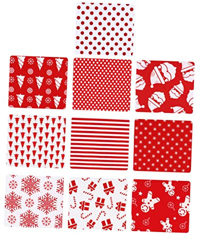 Lurrose 50stücke Baumwollstoff Patchwork Stoffpaket Für Weihnachten DIY Handwerk Nähstoff Mit Bedruckten Mustern Quiltstoff Für Kissenbezüge Spielzeug