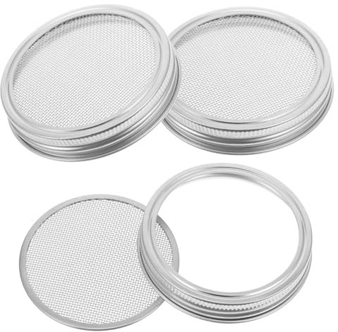 PHENOFICE 3stück Edelstahl Sprouting Lids Feines Siebdeckel Für Weithals Einmachgläser Sicher Schraubbar Feinmaschig Für Bio Sprossen Zucht Im Haushalt Und Küche