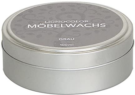 Lignocolor Möbelwachs (Grau, 100 ml) | natürlicher Schutz für Holz & Möbel | ideal für unbehandelte und gestrichene Holzoberflächen