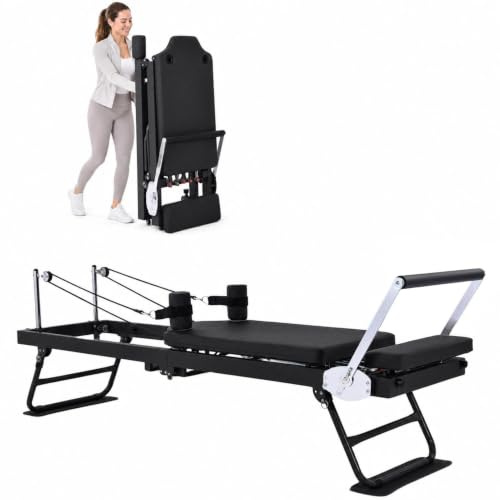 Pilates Reformers Maschine, Pilatess Reformers Gerät Für Home Workouts | Faltbare Pilatess Reformer Kern Bett Ausrüstung Maschine, Tragbare Reformer Pilates Maschines Für Home Gym, 150kg