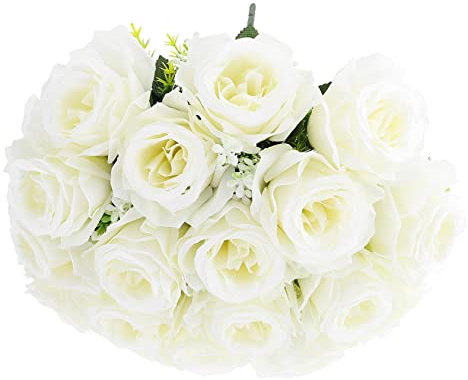 VICASKY Bouquet Artificiali per Cimitero per Cerimonie Funebri Teste Colorazione Decorazione per Omaggi e Memoriali