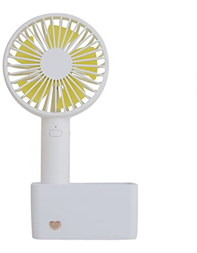 Ventilateur portable USB - Petite table portable - Petit mais puissant et silencieux - Bleu et blanc - 2000 mAh - USB - Bureau électrique silencieux - Rechargeable - Blanc et bleu