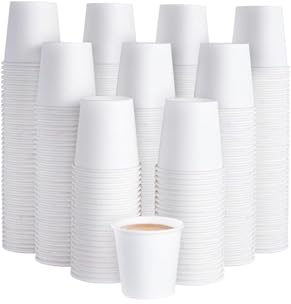 SmartCups 300 X 4oz Single Wall White Paper Cups for Hot & Cold Drinks Premium Disposable Coffee/Tea Paper Cups Perfect for Your Home, Café, Work, Parties or Outdoors (300, 4oz)
