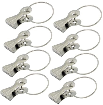 TOYANDONA Anillos de Cortina de Acero Inoxidable Grueso con Clip 20 Unidades Plateadas para Barra Romana Clips Prácticos para Colgar Cortinas Toallas y Decoración Interior