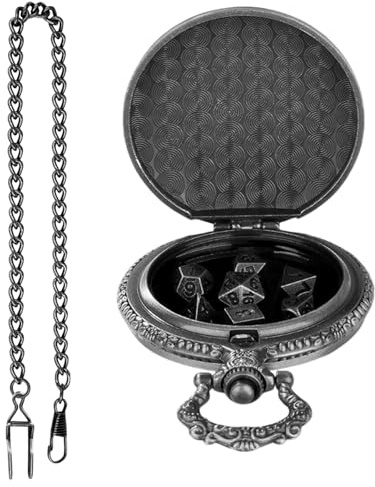 Pocket Watch Shells Cases – sworde Wings Toyes, Leather Storage Box, Exquisite Seven Piece Kit | Professional Dungeons Dragons Table Top gaminge Gadget for Adult Teenager Social Entertinment Equipment