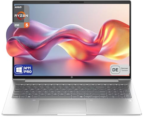 HP ProBook 4 G1a AI PC Business Laptop, AMD Ryzen 5 230, 16 WUXGA Display, AMD Radeon 760M, 16 GB DDR5 RAM, 512 GB SSD, Deutsches Tastatur-Layout, Windows 11 Pro, Silber