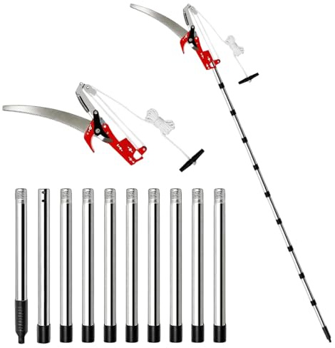 JOAASU Tree Loppers Long Reach Telescopic, 81-406cm Telescopic Tree Pruner & Pole Saw, Tree Pruners Long Reach, Lightweight Telescopic Tree Pruner Branch Cutters for Garden, Yard, Patios