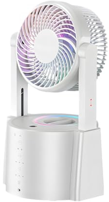 OOLA.DETAL Ventilador de tienda de campaña con control remoto USB con batería de 10000 mAh y recipiente de agua de 1000 ml para ventilación al aire libre