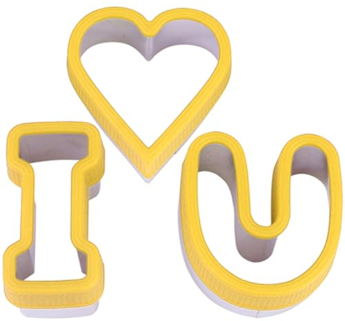 TOYZFRIENDY Set 3 Stampi per Biscotti in Acciaio Inox 304, Tagliabiscotti Lettere Decorate per Pasta Dolciaria, Accessori Riutilizzabili per Cottura e Decorazione Dolci, Adatti e Regali Fai