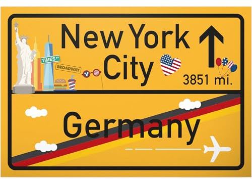 DankeDir! New York City Schild Geschenk für sie - New York Amerika Reise süße Deko NYC Fans Wanddeko Türschild Mädchen Wohnung Geschenkidee Geburtstagsgeschenk Freundin Party Deko
