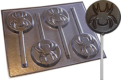 Spider Round Chocolate Lolly Mold Halloween Lollipop Mould