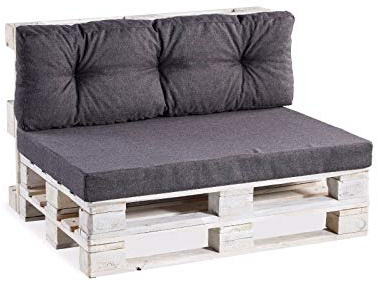 Gutekissen® Cojines para palets Cojines para palets PPF (Respaldo 120x60 Acolchado, Antracita)