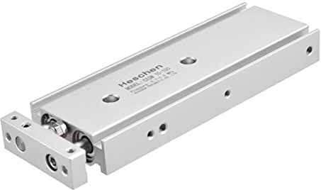 Heschen Doppelter Aluminium-Luftzylinder CXSM 15-100 Führungsstangen-Platte, doppelstabgeführt, pneumatisches Gleitlager, gepolstert, 15mm Bohrung, 100mm Hub, doppelt wirkend