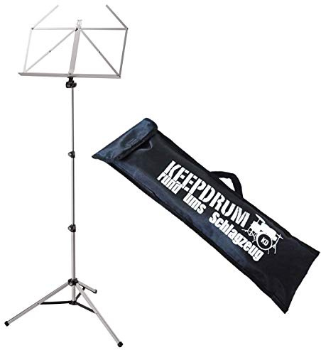 K&M 10065 Notenständer Notenpult Nickel + keepdrum Tasche