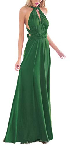 Elegante vestido de noche convertible, con cuello en V, convertible, para cóctel, vestido largo de noche, sin espalda, para boda, dama de honor, formal, vestido de baile de graduación informal con