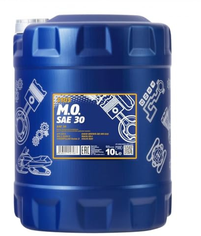 MANNOL 3103 Motoröl SAE 30 Einbereichsöl, mineralisch, für Diesel, 10L | API CH-4, MIL L 2104 C, für VOLVO und CATERPILLAR Dieselmotoren mit Turbolader, Verschleißschutz für Landmaschinen