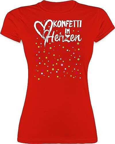 Shirtracer - Shirt Damen - & Fasching - Konfetti im Herzen Karneval I