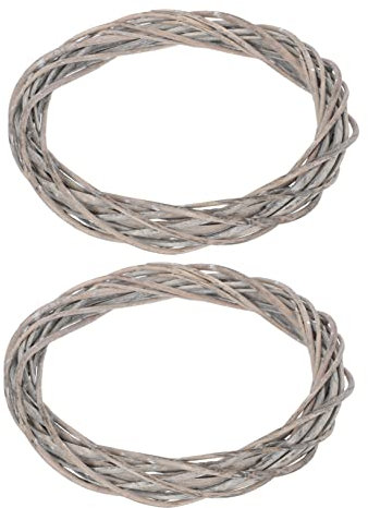 Weihnachtskranz Rattan Kranz Türkranz Adventskranz: 2 Stücke Weihnachten Wandkranz 22cm Weidenkranz Fensterkranz Baumschmuck Rebenkranz Haustür Schild Xmas Weihnachtsbaum Deko Anhänger Wanddeko