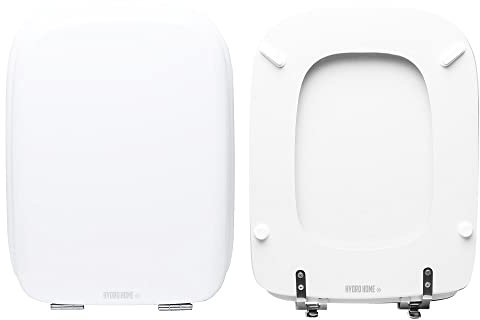HYDRO HOME - Copriwater Ideal Standard Conca Come Originale, Tavoletta WC Ideal Standard con Cerniere Inclinate Idonee, Coperchio Water Copri Water in Legno Rivestito (BIANCO)