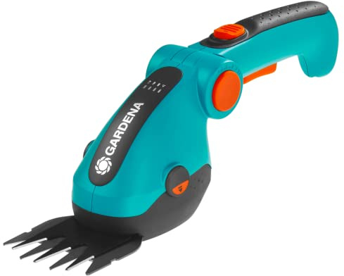 GARDENA (09887) Cordless Hedge Trimmer and Grass Shears, Electric Garden Tools for Battery Trimming of Lawn Edges, Shrubs, and Bushes. Handheld with 80 Min Runtime.