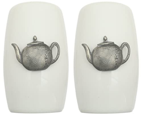 Teapot China Salt and Pepper Shakers Cruet Set Modern White CSP 363