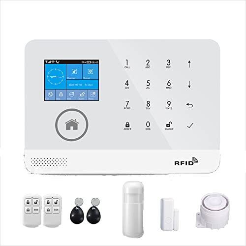 SXA Sistema di Sicurezza Allarme, Allarme Antifurto Fai-da-Te Wireless YUTA con Controllo App gsm E WiFi, Sensore Porta/Finestra, Sirena, per Casa, Ufficio E Negozio