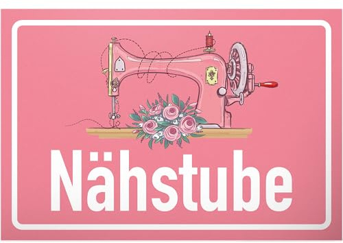 DankeDir! Nähstube - Schild 30 x 20 cm - Wanddeko lustiger Spruch Spruchschild Geburtstagsgeschenk Türschild Karte - Partydeko Party Deko Geschenk Frauen Freundin Nähen Geschenkidee