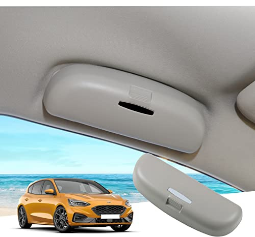 GAFAT Fo-rd Focus MK4 ST Line 2018-2024 2025 Sonnenbrillenhalter Brillenetui Auto, Focus 2023 Aufbewahrungsbox Organizer, Kompatibel mit Ford Focus MK4 Zubehör (Grau)