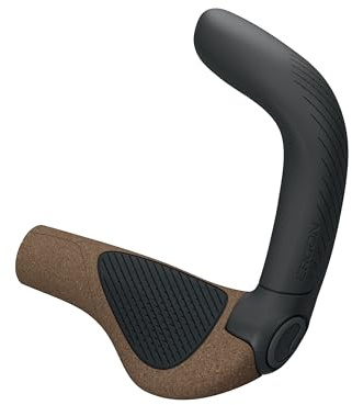 Ergon GP5 EVO Fahrradgriffe mit eingebauten Lenkerenden, Biokork, groß