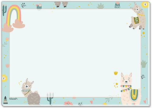 blaash® Alpaka Schreibtischunterlage aus Papier DIN A3 für Kinder | 25 Blatt | Schreibunterlage mit viel Platz für Notizen | Unterlage Schreibtisch Kinder | A3