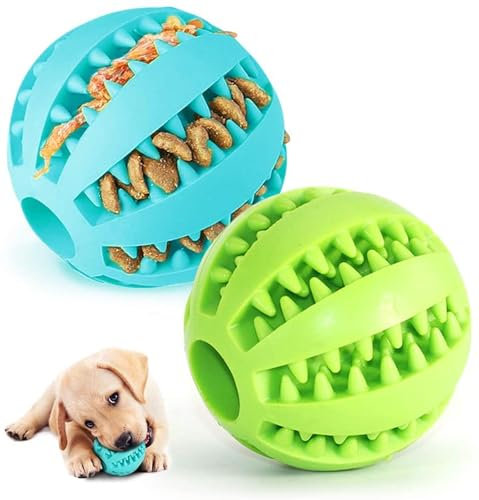 Labbe 2er-Pack Naturkautschuk-Hundeball-Spielzeug Hundeball für große und kleine Hunde, Fun Ball