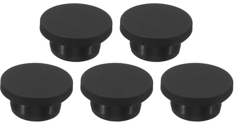 QUARKZMAN 5 Stück Silikon Gummi Lochstopfen 21mm Durchmesser Weich Flexibler Stopfen für 20mm Loch Schwarz
