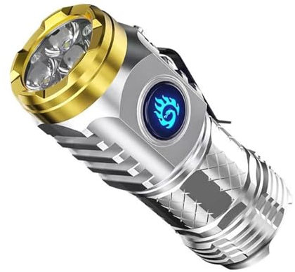 Vipomkowa Three-Eyed Monster Mini Flashlight, Torches LED Super Bright, Rechargeable LED Torch with 5 Modes, for Walking, Hiking, Camping