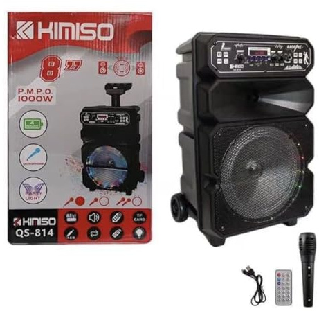 Cassa Bluetooth Altoparlante Varie Misure e Potenze con Microfono Party Karaoke Kimiso (QS-814 8 1000W)