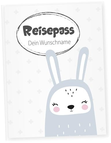 Little Fairy Tales Reisepasshülle für Kinder personalisierbar | Kinderreisepasshülle mit Personalisierung/Namen | Schutzhülle personalisierbar mit HASE