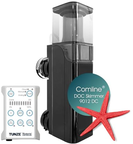 TUNZE Comline DOC Skimmer 9012 DC I Oberflächenabsaugung für Aquarien mit 200-1200 L I energieeffizienter Eiweißabschäumer mit Magnethalterung