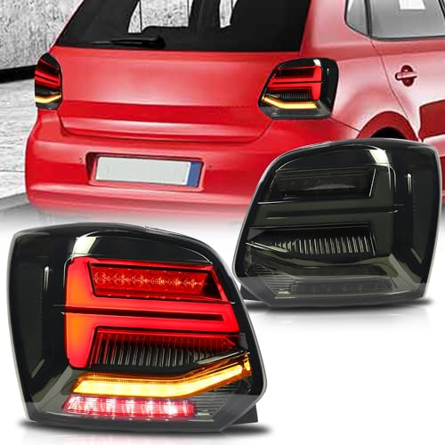 VLAND Rücklicht-Komplettsets Rücklichter Kompatibel mit Volkswagen Polo 6R 6C MK5 TSI 2009-2017 (nicht GTI/1.2 TSI/R) Rückleuchten, Linsenfarbe Geräuchert