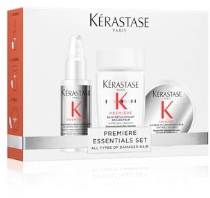 Kérastase Première Discovery Gift Set - Bonding Pre-Shampoo Treatment, Bonding Advanced Repairing Shampoo & Deep Nutrition Mask, Pure Citric Acid, Damaged Hair, Travel Size