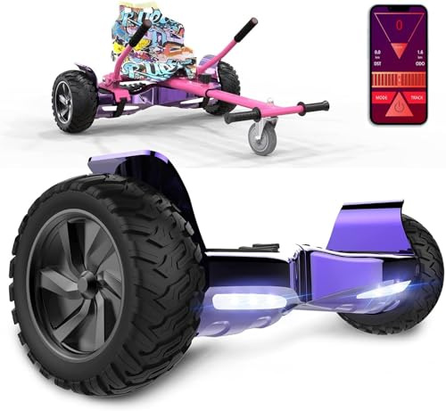 GeekMe Hoverboards mit Sitz,8.5 All-Terrain mit leistungsstarkem Motor APP Bluetooth eingebaut + Hoverkart Zubehör für s Hoverboards