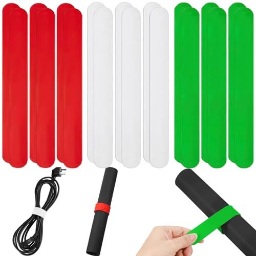 Geschenkpapier Aufbewahrung, Weiß Rot und GrüN Silikon Flip Wraps, Geschenkpapier Organizer Klammern Geschenk Wrap Roll Halter Stabilizer Slap Bands füR Home Storage Organizer (18)