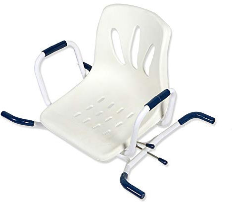 Sedia da doccia girevole con sedile in acciaio inox per anziani, disabili, donne incinte, sedia da bagno con caratteristiche riabilitative