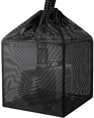 Hecaty Bolsa de barrera de bomba, bolsa de filtro de estanque, caja de filtro de cubo antiobstrucción, bolsa de malla negra para estanques de peces de agua al aire libre (5 pulgadas)